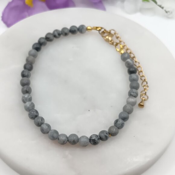 Minimalist Bracelet with Natural Jasper - Picture 12 of 13